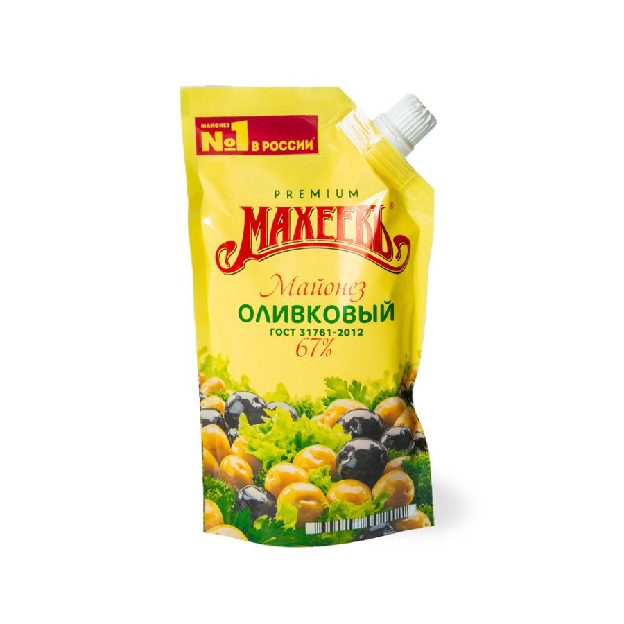 МАЙОНЕЗ ПРОВАНСАЛЬ ОЛИВКОВЫЙ МАХЕЕВ 67% Д-ПАК с доз. 400 МЛ.