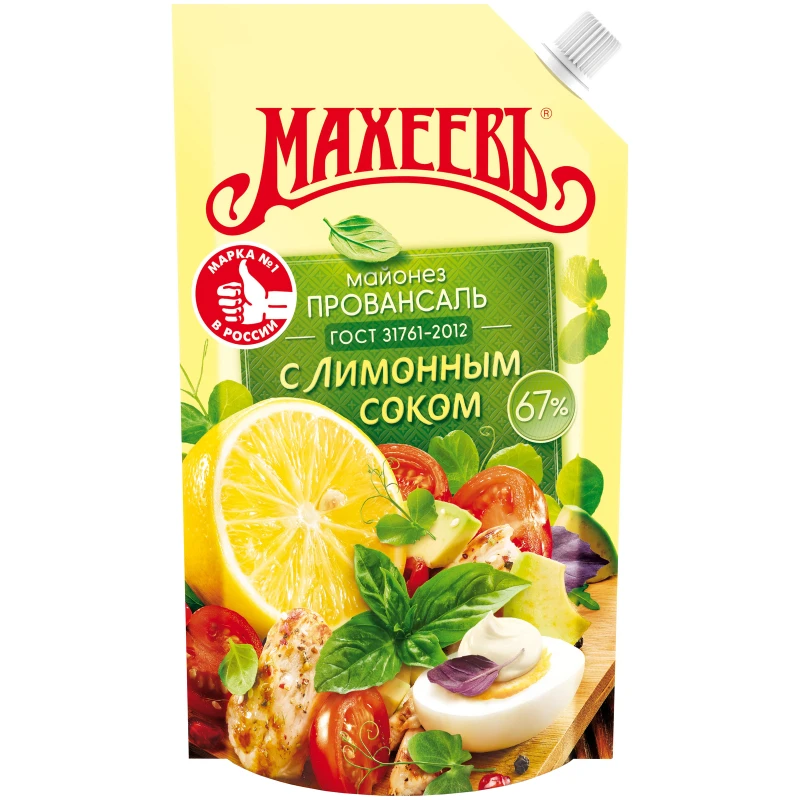 МАЙОНЕЗ МАХЕЕВ ПРОВАНСАЛЬ ПРЕМИУМ С ЛИМОННЫМ СОКОМ 400мл. Д-ПАК